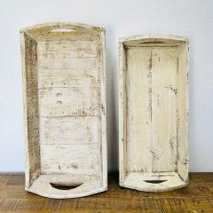 Weathered Wood Nesting Tray Set of 2
