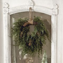 Weeping Cedar and Pinecone Accent Wreath
