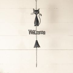 Welcome Bell With Cat Hanging Decor