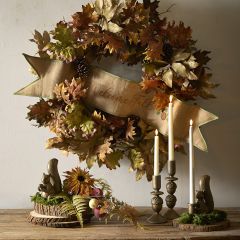 Welcome Fall Wreath Banner Sign
