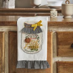 Welcome To Our Patch Ruffled Tea Towel