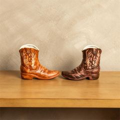 Western Cowboy Boot Vase Set of 2