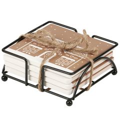 Whimsical Gingerbread House Coaster Set