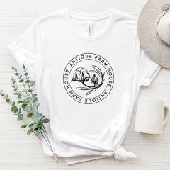 White Antique Farmhouse Logo Tee