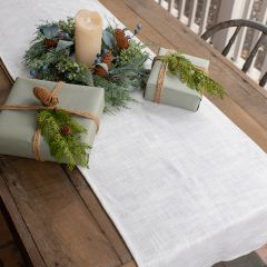 White As Snow Linen Table Runner
