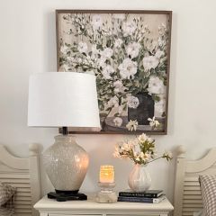 White Bouquet Gray Vase Wall Art By Julia Purinton