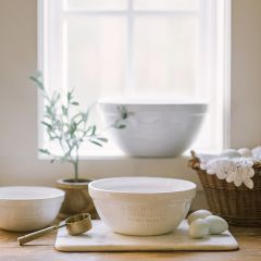 White Cottage Farmhouse Mixing Bowl Set of 3