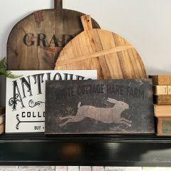 White Cottage Hare Farm Canvas Wall Art
