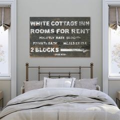 White Cottage Inn Canvas Wall Art