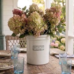 White Cottage Stoneware Crock