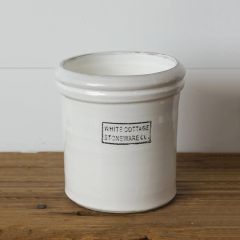 White Cottage Stoneware Crock