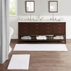 White Cotton Tufted Bath Rug