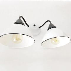 White Enamel Farmhouse Double Wall Sconce