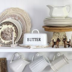 White Enamelware Butter Dish