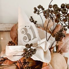 White Halloween Witch Hat Shelf Sitter