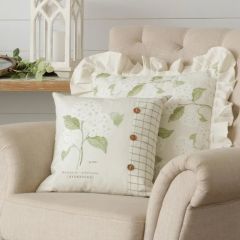 White Hydrangea Throw Pillow