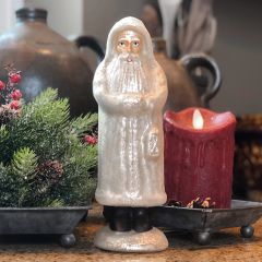 White Mercury Glass Belsnickel Santa