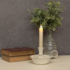 White Metal Candlestick Holder