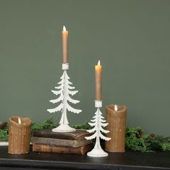 White Metal Pine Tree Taper Holder One of Each
