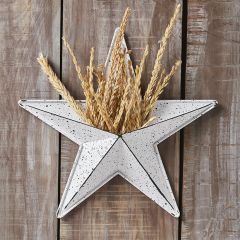 White Metal Star Hanging Wall Pocket 12 Inch