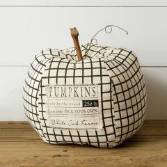 White Oak Farms Plaid Fabric Pumpkin