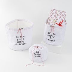 White Paper Christmas Storage Bag Set of 3