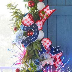 White Patriotic Star Wired Ribbon Roll