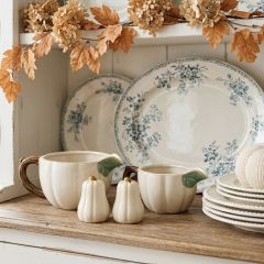 White Pumpkins Stoneware Salt and Pepper and Creamers Set