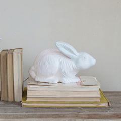 White Stoneware Rabbit Lamp