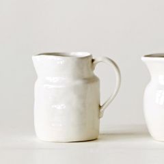 White Stoneware Vintage Reproduction Pitcher 10 Ounce