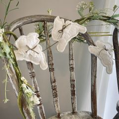 White Vintage Quilt Bunny Garland