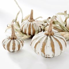 White Washed Mercury Glass Pumpkins Set of 3