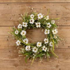 White Wildflower Decorative Wreath