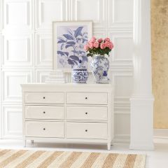 White Wood 6 Drawer Chest