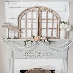 White Wood Beaded Garland Strand