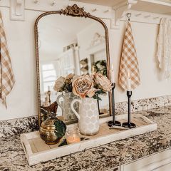 White Wood Handled Tray
