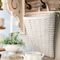 White Woven Wall Basket Set of 2