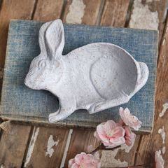 Whitewashed Bunny Trinket Dish