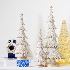 Whitewashed Decorative Tabletop Tree Set of 3