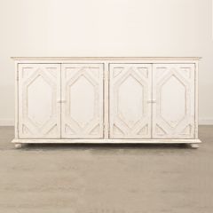 Whitewashed Diamond Front Sideboard