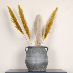 Whitewashed Grey Terra Cotta Urn Pot