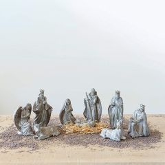Whitewashed Nativity Collection Set of 9