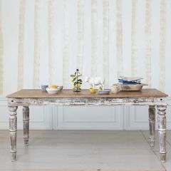 Whitewashed Reclaimed Wood Dining Table