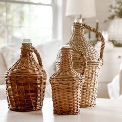 Wicker Covered Vintage Wine Bottle