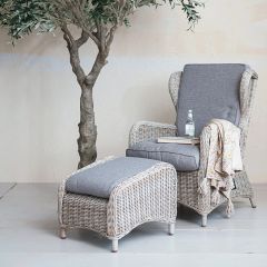 Wicker Reclining Chair With Ottoman
