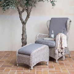 Wicker Reclining Chair With Ottoman