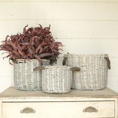 Wicker Rope Storage Baskets Set of 3