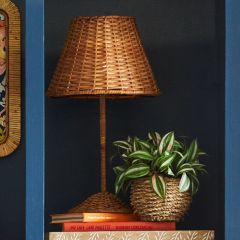 Wicker Votive Candle Holder With Shade
