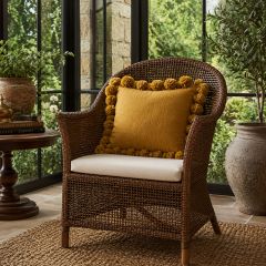 Wicker Weave Arm Chair With Removable Cushion