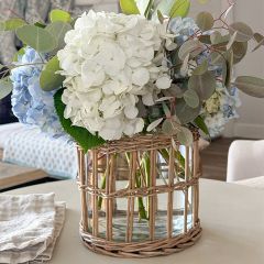 Wicker Wrapped Canister Jar